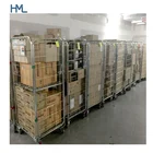 Storage welded nesting metal foldable logistics warehouse steel wire mesh roller cage with wheels