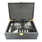 Good Quality product Metal silver Whiskey Stones Bullets With 2pcs whiskey glass set