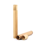 natural bamboo case toothbrush custom logo size toothbrush holder