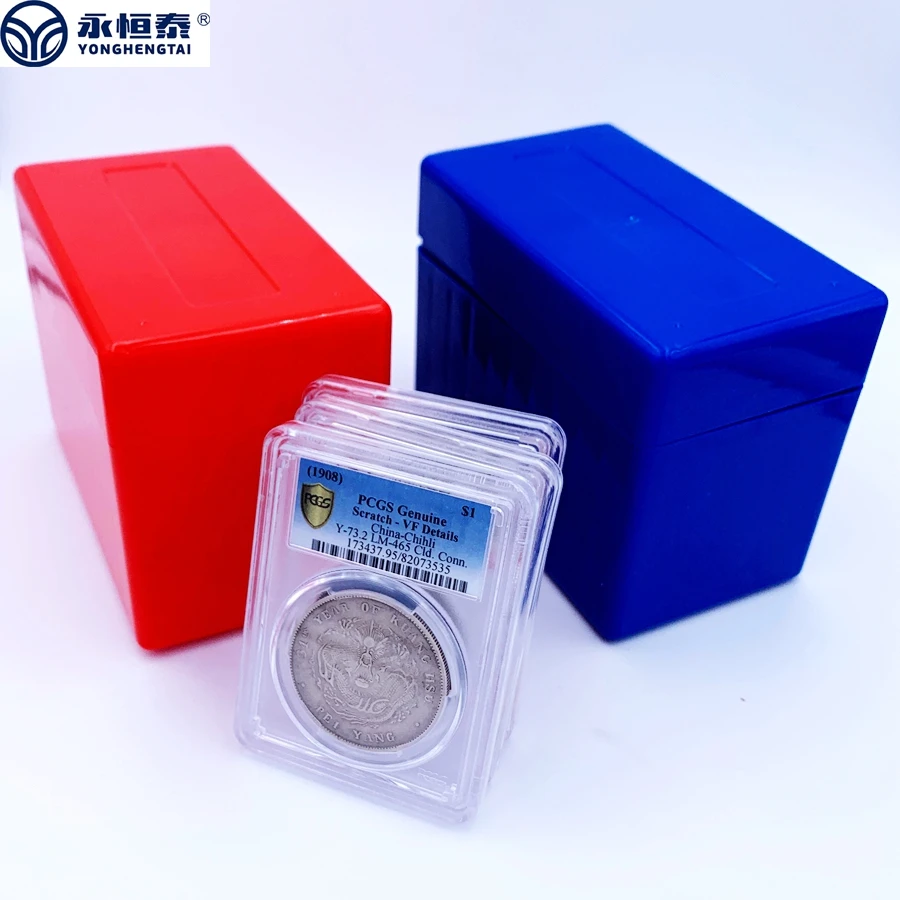 Blue 10 Coins Pro Certified Coin Slab Storage Box For Npgs Pccb Pcgs