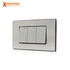 China manufacturer stainless steel panel wall switch 3 gang 1way for south America standard market
