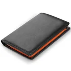 Rfid blocking full grain genuine leather ID window bifold wallet with coin pocket slim men's leather wallet