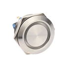 30mm Momentary Waterproof 24V Low Voltage Ring LED Light Metal Push Button On Off Switch