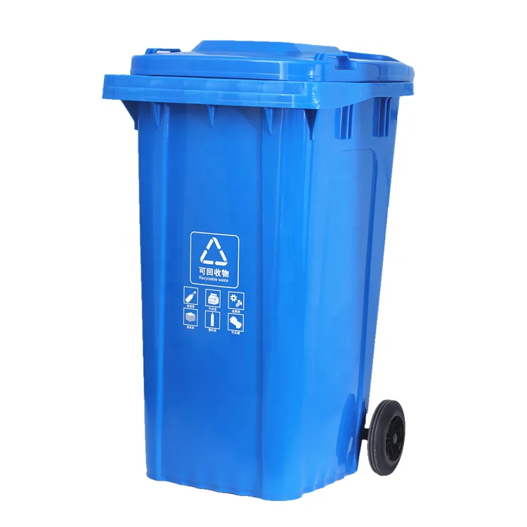 Best Selling Stackable Outdoor Public 240L HDPE Waste Bin with Wheels details