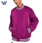 Men purple jacket wholesale blank varsity custom nylon varsity jackets