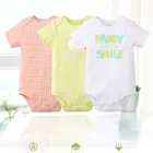 100% Cotton Knitted Fabric Baby Bodysuit rompers Summer Short Sleeve Baby Body Suits
