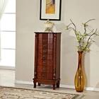 Factory price solid wood large jewelry cabinet with mirror