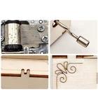 DIY music box gift engraved wood music box piano shape hand crank music box