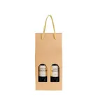 Custom printed single wine bottle packaging paper tote bag