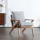 Nordic Modern Home Living room Furniture Fabric Garden Lounge chair Bedroom Leisure single chair Solid wood