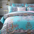 Luxury 100% satin cotton embroidery applique bedding sets wedding bed sets