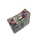 New floral print food grade cookie metal packaging box with lid