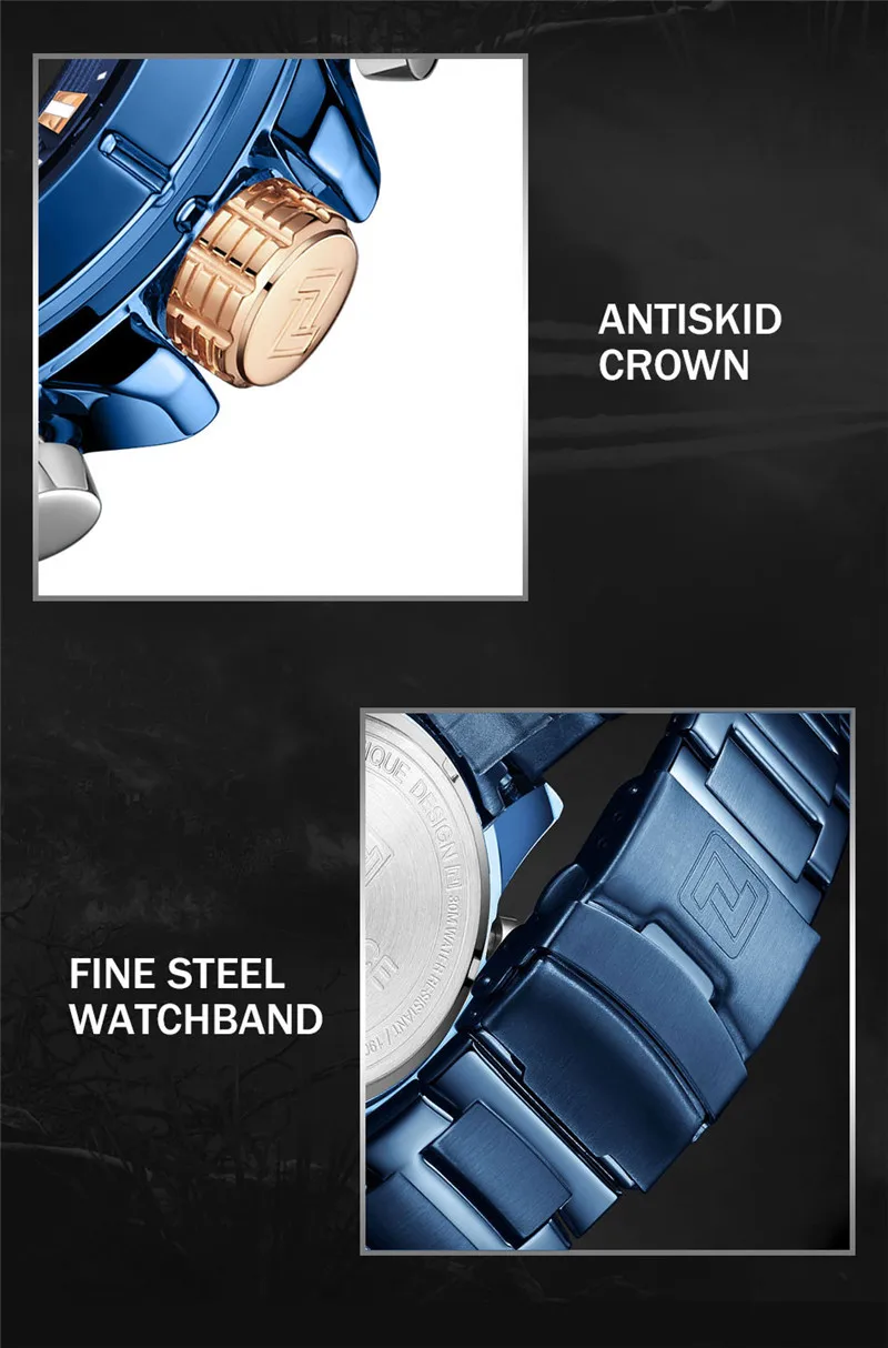 NAVIFORCE Top Brand Men Watches Fashion Business Quartz Watch Mens Chronograph Wristwatch Clock Relogio Masculino 9163