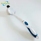 EcoClean Factory BSCI Customized logo Comfort Grips Plastic Kitchen Dish Plate Pan Cleaning Brush with rim