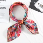 Factory Price 70*70cm Colorful Printed Custom Square Silk Satin Scarf