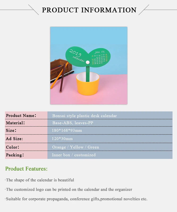 creative printing calendar promotional gifts bonsai style