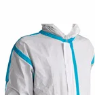 Cheap High Quality Nonwoven Disposable Clean Room Surgical Lab Coats Knit Cuff