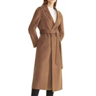 Plain Dyed Coat Women Cashmere Ladies Camel Cashmere Long Winter Warm Coat Women