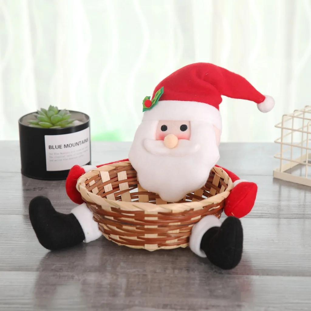 christmas decoration fruit candy gift bamboo basket