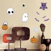 Vintage Witch Hat Bats Wall Sticker Halloween Bat Living Room Bedroom Mural Decal Removable Nursery Party Decoration