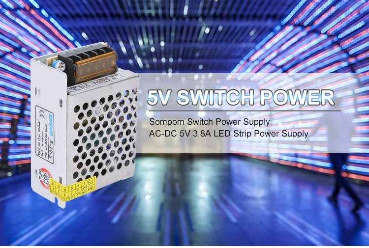 Single Output Sompom 5V 3.8A AC/DC Switching Power Supply