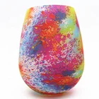FDA Unbreakable Transparent Silicone Colorful Stemless Wine Glasses Cup