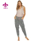 Hot Sale Cusstom Slouchy Design Velour Loose Women Harem Pants Sports Yoga Joggers