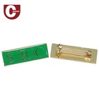 High quality custom enamel printed metal lettering name plate brooch badge