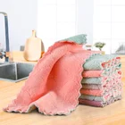 Thick kitchen dish towel lazy rag coral velvet non-stick oil dish towel double water absorption oil wipes