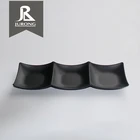 Factory Custom Melamine black small rectangle square soy dip sauce bowls