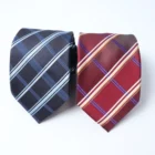 Fashion accessory personalized red stripe silk custom tie set for business