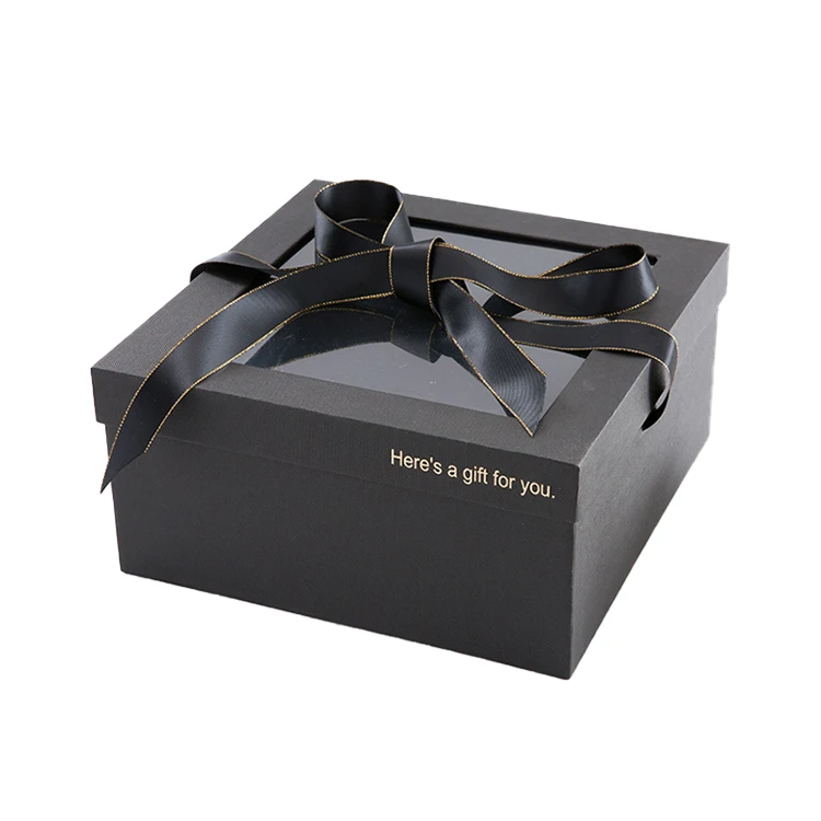 wholesale golden foil small ribbon tie gift packaging paper box