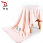 microfiber cute animal design embroidery coral fleece towel children towel Good water absorption