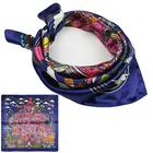 100% Silk Satin Scarfs for Women New Fashion Painted Pattern Neck Scarf Small Satin Scarf Square Silk Scarfs for Women