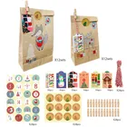 Gift Paper Paper 1-24 Advent Calendar Vintage Christmas Gift Bag Candy Decoration Chocolate Paper Bag