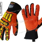 HIGH-VIS SDX TPR knuckle protection safety gloves Orange Hi Vis Palm working gloves,mechanical work gloves CE EN388