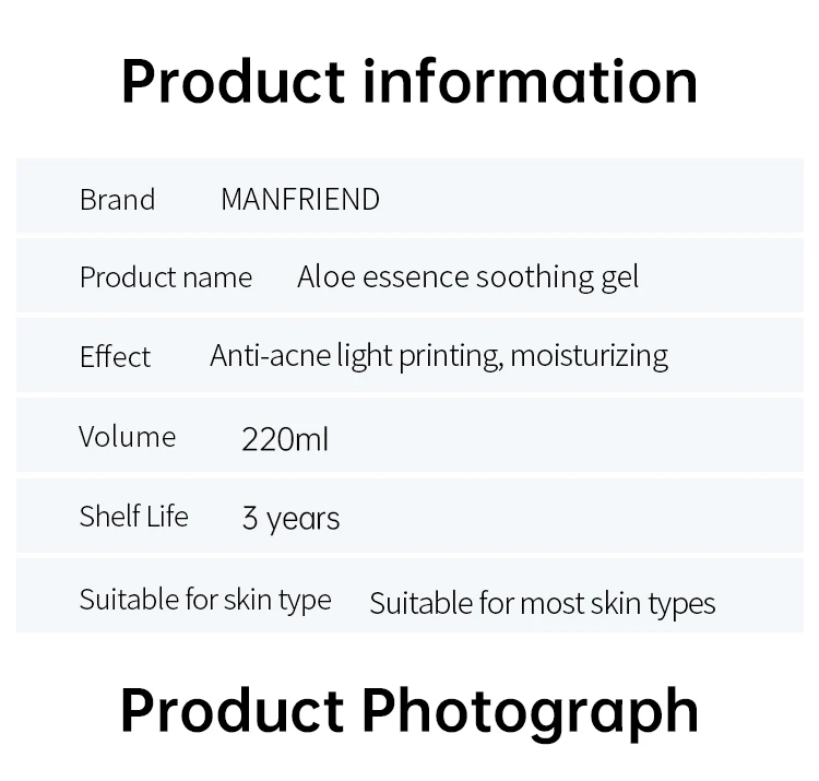 nature 92% aloe vera soothing repairing moisturizing gel manufacturing