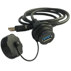Trade Assurance female to male USB Waterproof IP67 Cable Connector Plastic Panel Mount Female USB 3.0 Connector