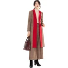 Fashion Women Winter Jackets Women Long Wool Coats Women With Pants Single Breasted Jacket Two Piece Set