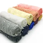 2019 new cotton pearl lace material solid color Muslim women's scarf hijab