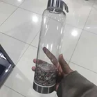 Natural crystal healing water bottle quartz crystal clear gravel bottle