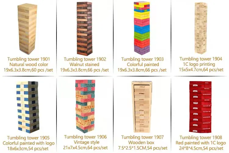 toys tumbling tower wood block stacking game