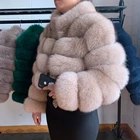 Fox Fur Coat Fox Furfurfox 2020 Hot Sale Colored Short Crapped Bubble Real Fox Fur Coat For Woman Trendy