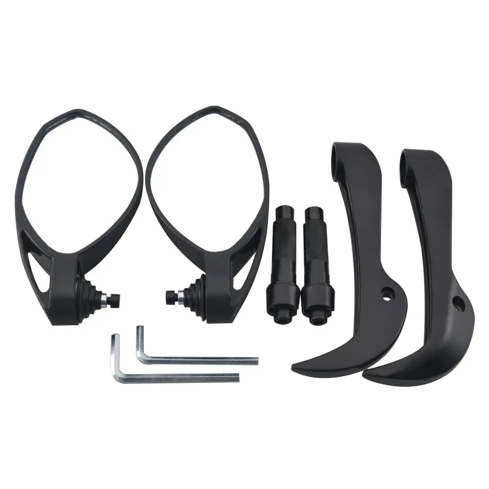 L&R Black Universal Motorcycle 22mm Handguard Protect with Side Rear View Mirrors Ultra Low Wholesale Price