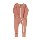 カスタマイズ gots 認定のジッパーロンパースオーガニックコットン onesies パジャマロンパース