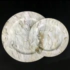 2020 restaurant ceramic bone china gold rim marble charger plates wedding