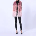 Pink Tibetan Lamb Fur Faux Fur Vest for Ladies