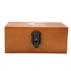 Custom home decoration natural flip storage handmade hinged wooden craft box
