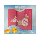 good quality cotton terry towel set with cute embroidery and gift package for girls