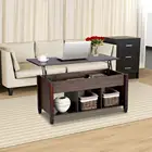 hot sale living room furniture modern extendable lift up top wood coffee table with storage compartment shelf